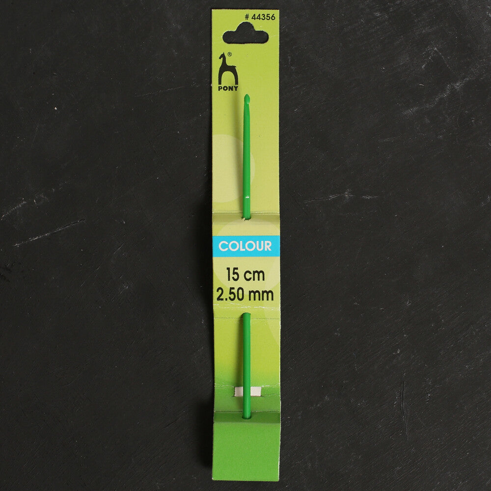 Pony Colour 2.5 mm 15 cm Yeşil Yün Plastik Tığ - 44356